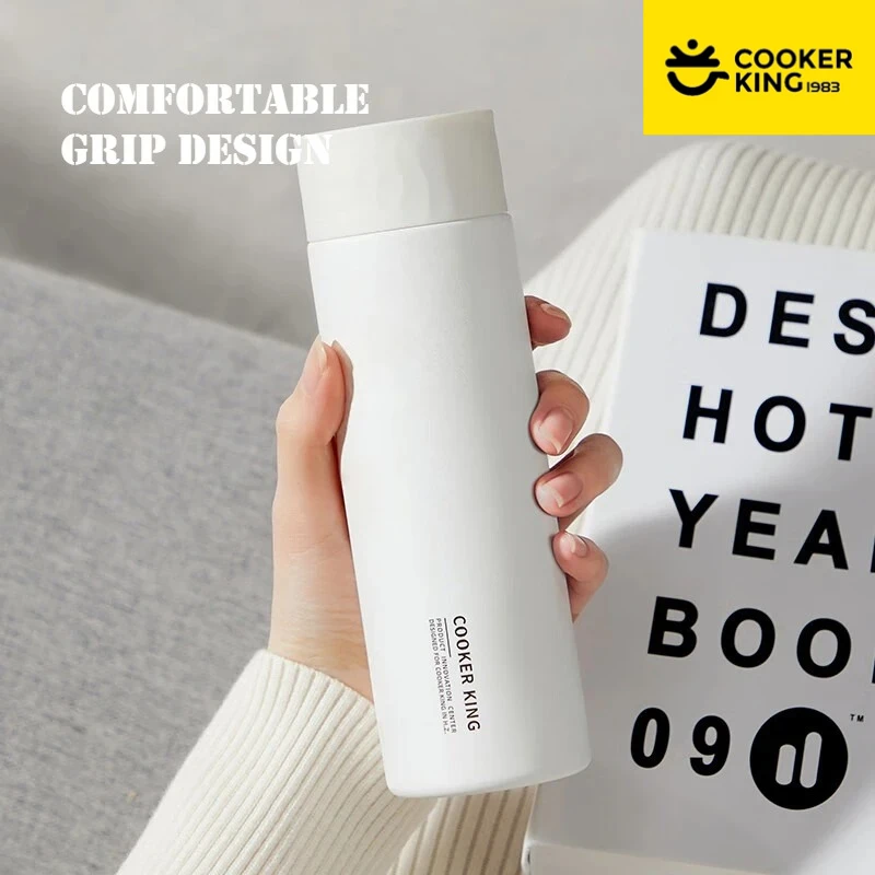 

COOKER KING 335ML Portable Thermos Cup 316/304 Stainless Steel+PP Mini Minimalist Style Insulated Cup Water Bottle Festival Gift