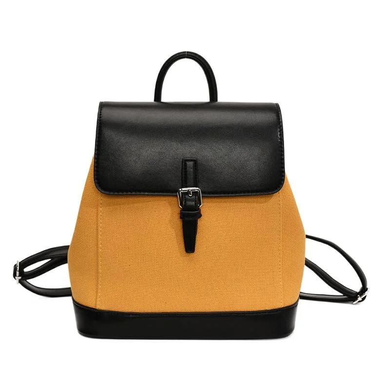 2025 new style urban casual color-blocking backpack for women niche, fashionable and versatile small backpack for commuting