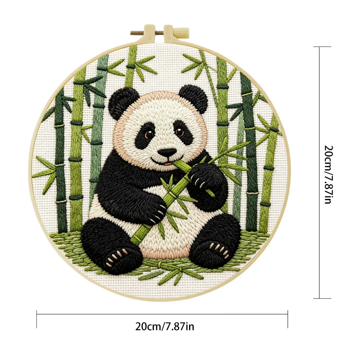 1 Stück 20X20CM/15X15CM 7,87/6,3 Zoll Tier - Panda Stickerei Starter-Kit DIY-Kit DIY-Stickerei-Set Handarbeiten Heimdekoration – Detail 4