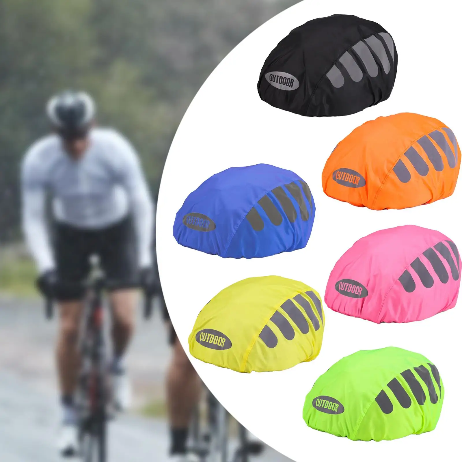 Bike Helmet Cover Bicycle Helmet Rain Cover Reusable Reflective Hood Snow Cover for Camping Hunting Motorcycle Sports Outdoor