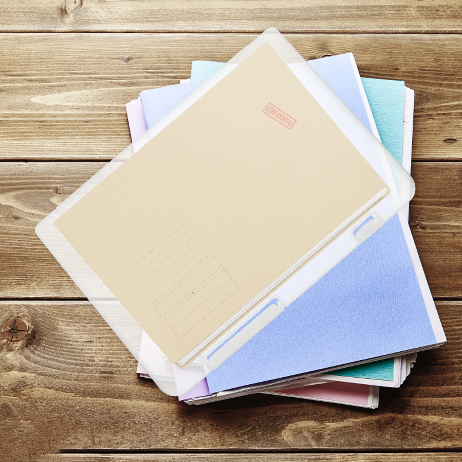 

5pcs File Storage Box Pp Material Portable Card Holder Photo Organizer Document Case Certificate Keeper Plastic Box For Cards