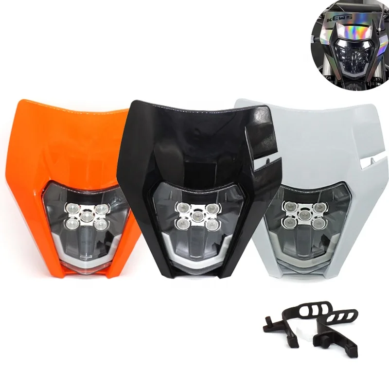 Motorcycle Headlight Headlamp LED Lighting Fairing for SX EXC SXF KEWS HJ250H 125 150 250 300 350 450 500 525