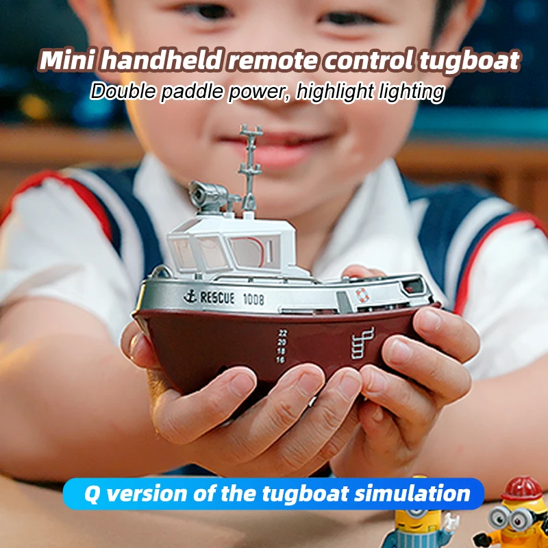 NEW Rc Boat 2.4G Powerful Dual Motor Long Range Wireless Electric Remote Control Tugboat Model Toys for Boys Jet Boat gift