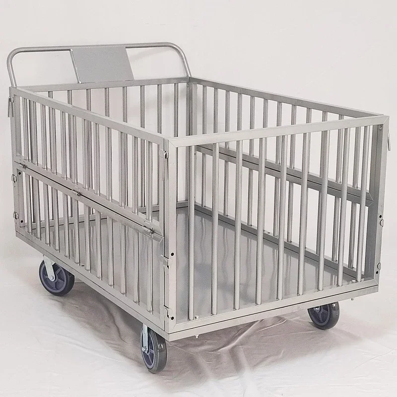 Fenced cutting cart, turnover cart, material transportation and packaging push cart, fabric stacking trolley