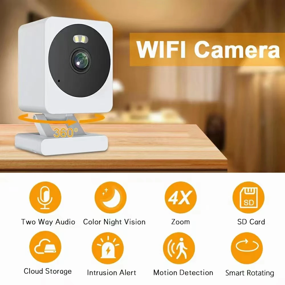 3MP 1296P Tuya APP 4X Zoom Wireless WIFI IP Camera AI Humanoid Detection Home Security CCTV Baby Monitor