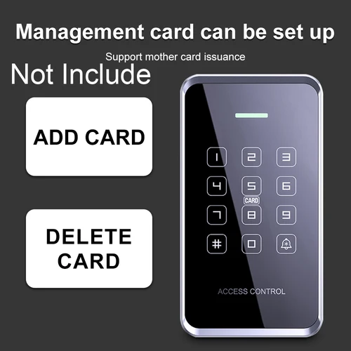 Imagen 2 del producto Teclado de Control de acceso RFID NFC, 125Khz + 13,56 Mhz, 1000 usuarios, retroiluminación impermeable, bloqueo táctil, identificación de doble frecuencia + desbloqueo de Pin de tarjeta IC