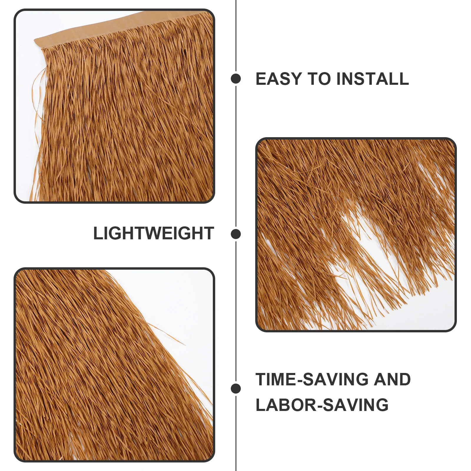 Artificial Thatch Roofing Simulation Straw Roof Garden Decor Lightweight Easy Install Windproof Sunproof Rainproof Rustproof