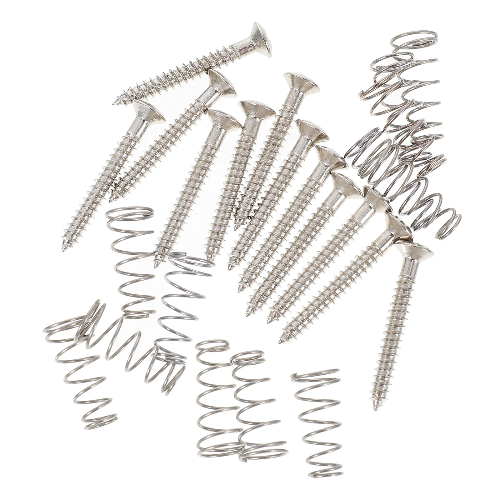 

1Set Guitar Screws and Pickup Springs Durable Metal Electric Guitar Bass Pickup Mounting Set Bass Pickups Springs