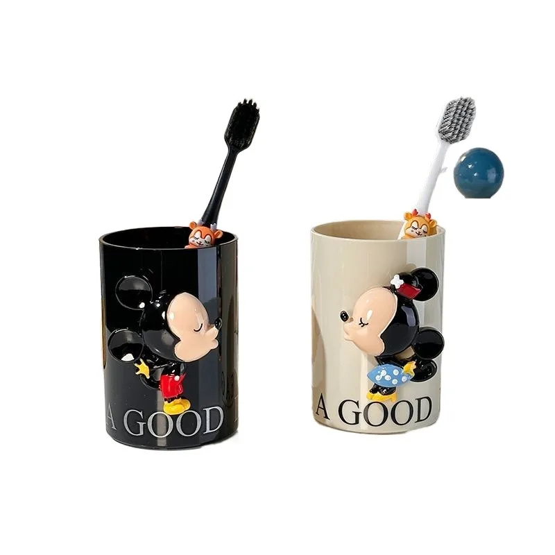 ミッキーとミニーのマウスウォッシュカップ,カップル用,ブラッシングとウォッシュカップ,高品質のクリーム,アニメーション,家庭用,卸売