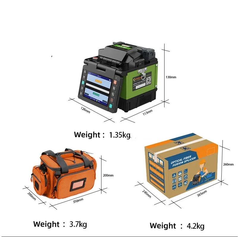 Komshine Ex39 Mini fibra Fttx Fusion Lasmachine Draagbare 0.01db Actieve Beklede Uitlijning fibra ottica Lasser Splicing Machine