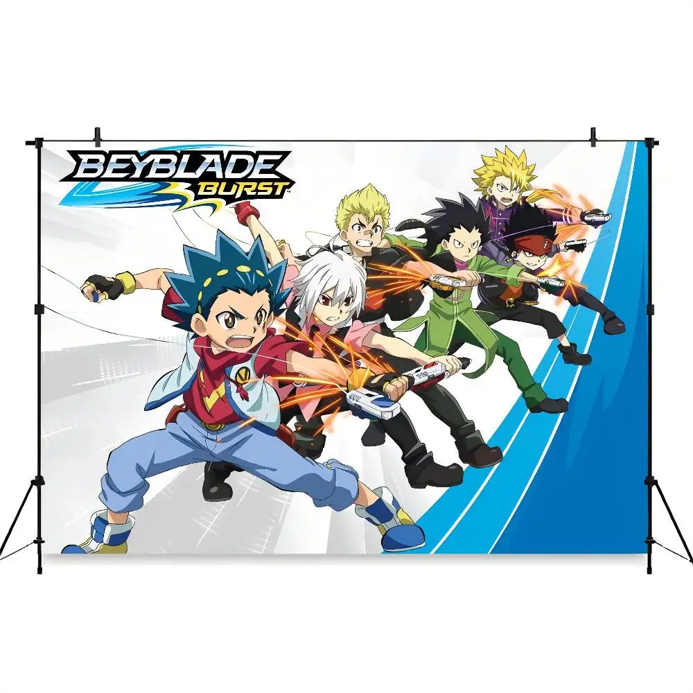 Pegatinas De Anime b-beyblade b-burst, décoration De fête d'anniversaire pour garçons et enfants, affiche De fond De photographie De dessin animé