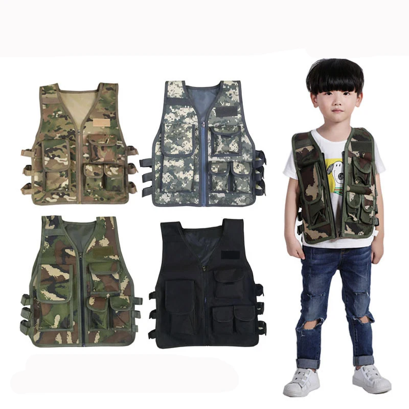 Smtp Zl1 Kinderen Tactical Vest Cs Game Chest Camouflage Training Combat Airsoft Vest Voor Kinderen