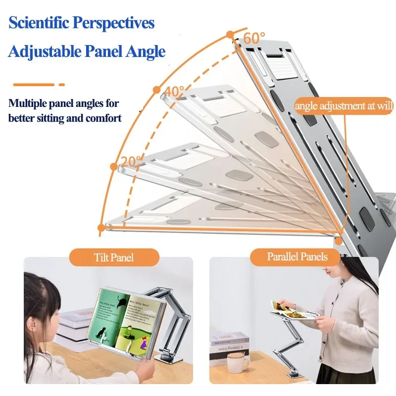 Imagem -04 - Oatsbasf-laptop e Tablet Clamp 360 ° Rotating Reading Stand Hightening Suporte Suporte Livro Suporte Desktop Cama Preguiçoso