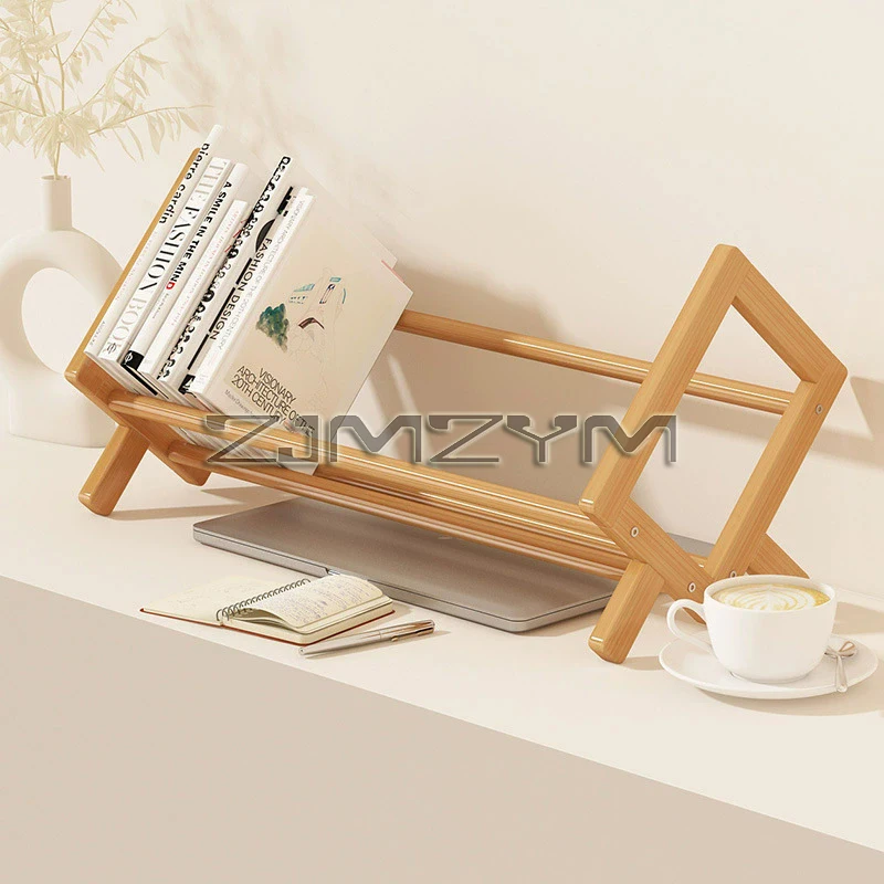 Desktop Bookshelf Home Living Room Small Decoration Bamboo Decorative Shelf Desk Multi-shelf Bookcase
