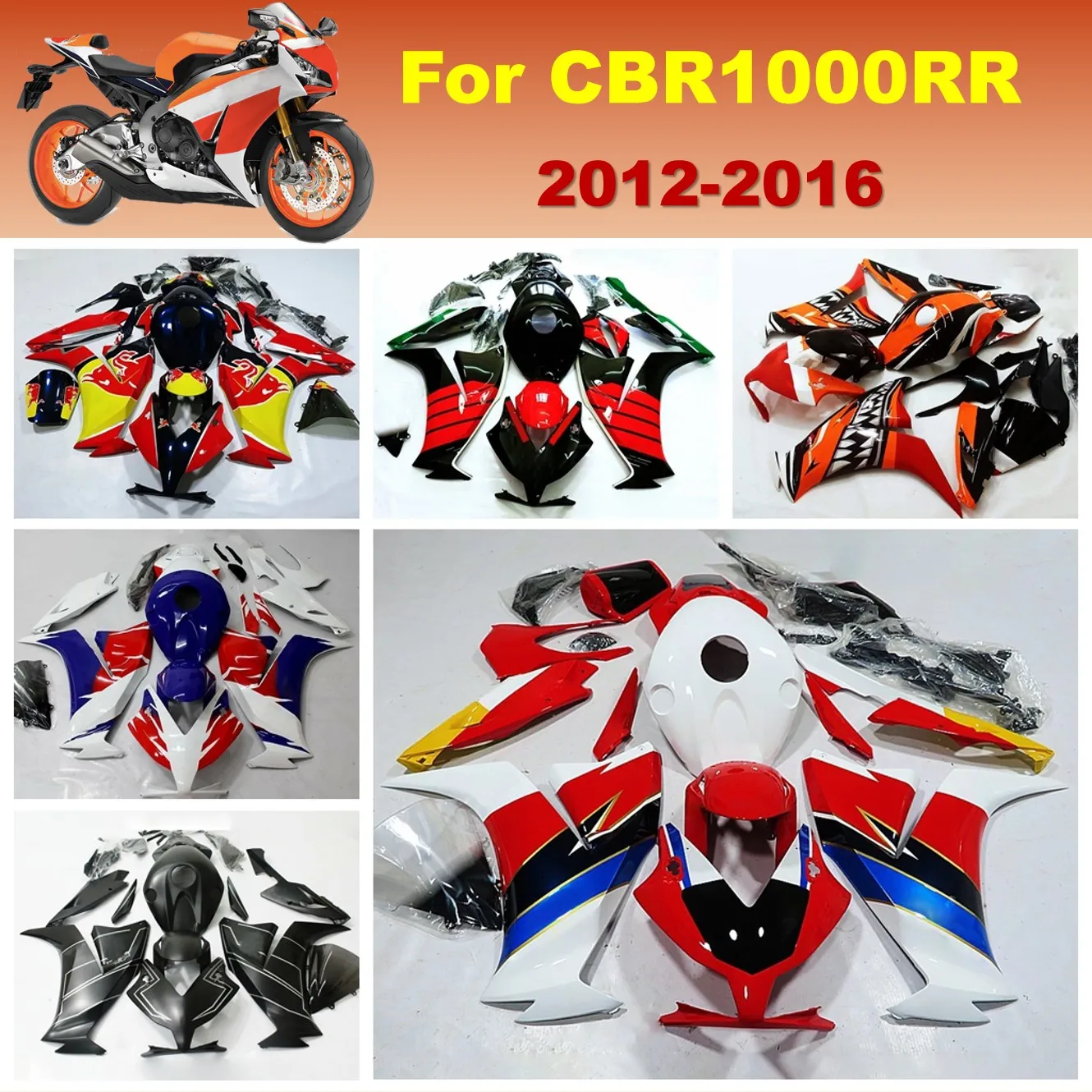 

Fairings kit fit for CBR1000RR 2012 2013 CBR1000 CBR 1000RR 2014 2015 2016 100% Injection Molding Motorcycle Fairing kits