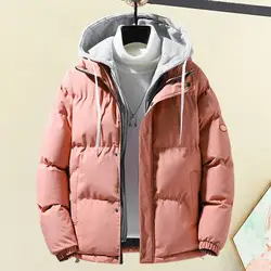 Chaqueta cortavientos con Cuello de piel para hombre, chaqueta de pana acolchada de algodÃģn cÃĄlido con botones, Parka Vintage para OtoÃąo e Invierno