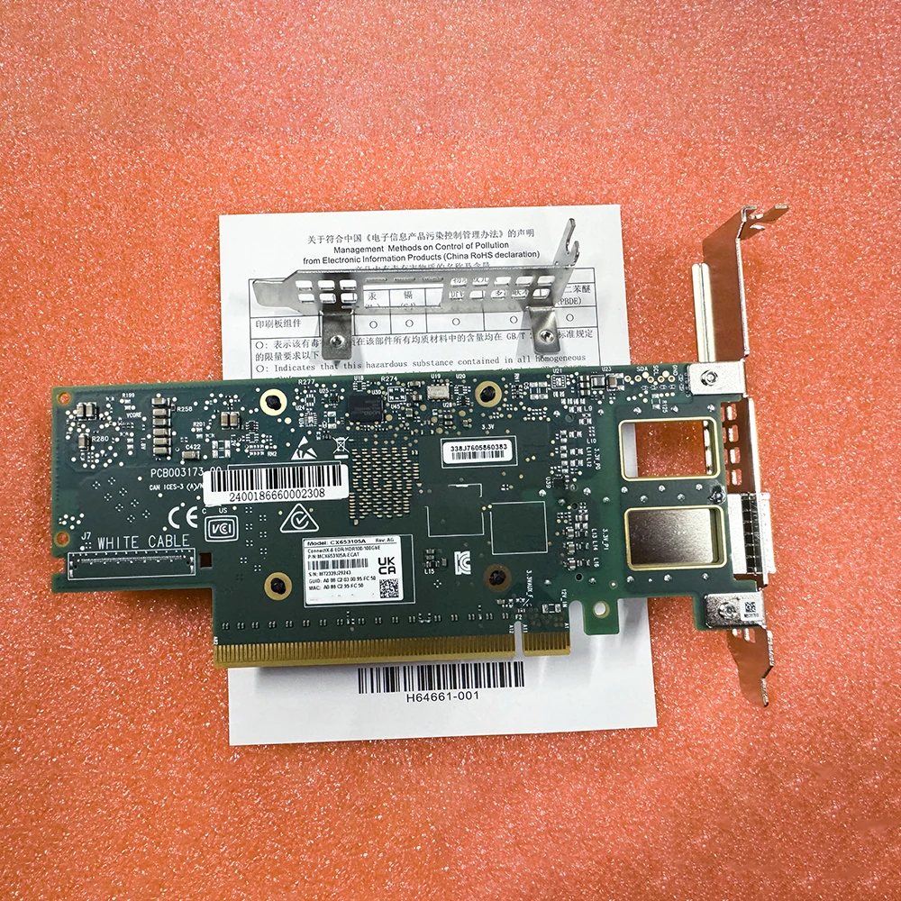 For Mellanox Milos 100G IB network adapter single port ConnectX-6 VPI MCX653105A-ECAT