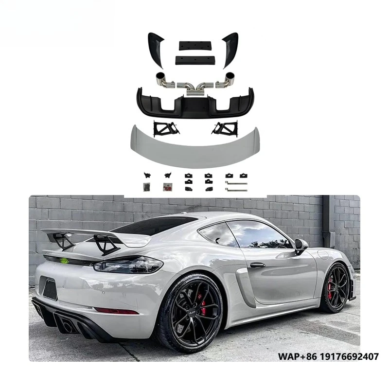 

Car Front Lip Carbon Fiber Rear Diffuser 2016-2023 982 Bumper Upgrade to GT4RS Body Kits for ’Porsche 718 Cayman Boxster