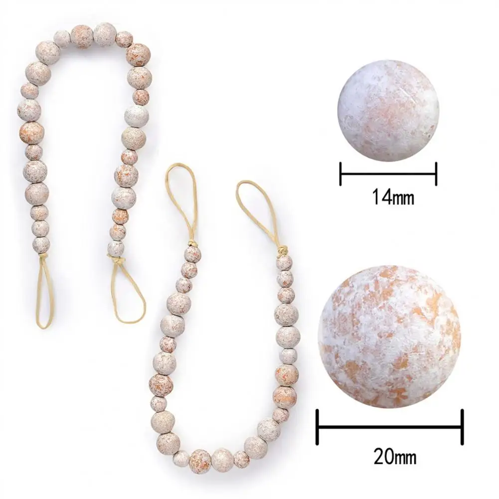 Curtain Tieback 2pcs Wooden Bead Curtain Tiebacks Set Boho Rustic Farmhouse Decor Accessories Elegant Room Bedroom Holderbacks