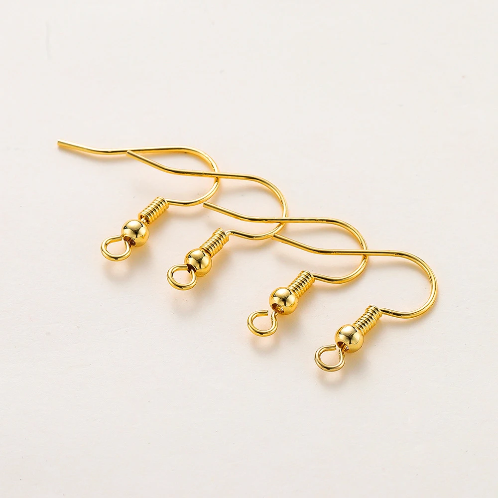 30Pcs/Lot 20x17mm Gold Silver Earring Findings Clasps Hooks Fittings DIY Jewelry Making Accessories Iron Bead Charms Earwire