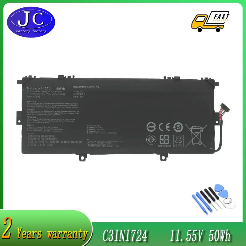 

JCLJF high quality C31N1724 Laptop Battery for ASUS ZenBook 13 UX331FA UX331FAL UX331U UX331UAL UX331UN U3100FAL 11.55V 50WH