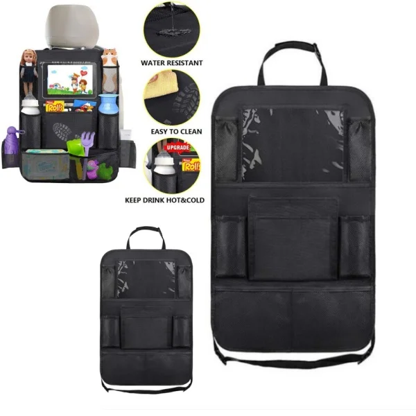 Car Seat Back Organizer dirt resistant Oxford Multi-Pocket Storage Bag with Tablet Holder Protector for Kids SUV Car Accessories