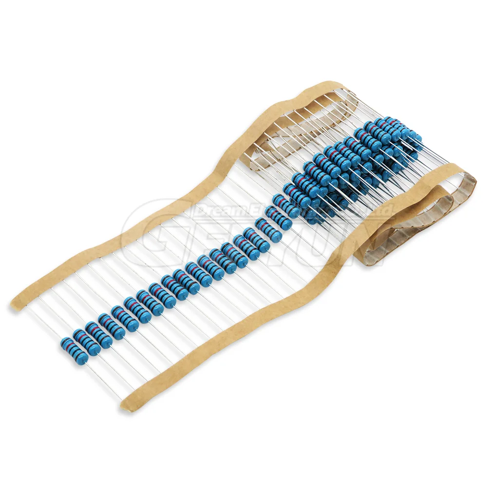 Bộ 50 1W Kim Loại Phim Điện Trở 1R ~ 1M 1% 2R 10R 22R 47R 100R 330R 1K 4.7K 10K 22K 47K 100K 330K 470K 1 2 10 22 47 100 330 Ohm