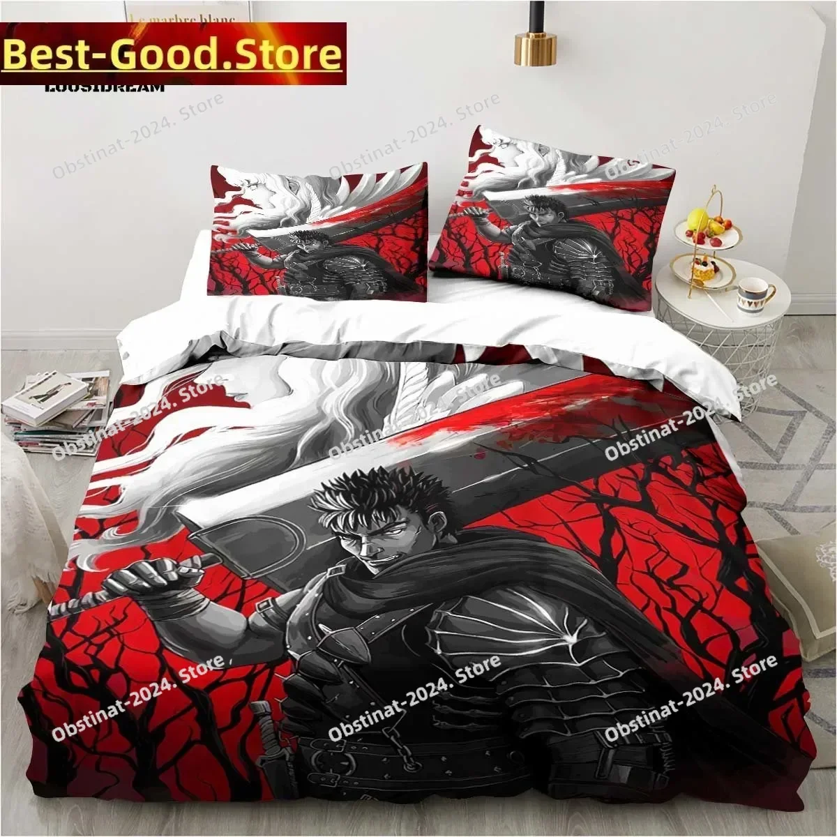

Calssic Comics Berserk Anime Christmas Navidad Gift King Twin Double Child Bedding Set Microfiber or Polyester Duvet Cover Set