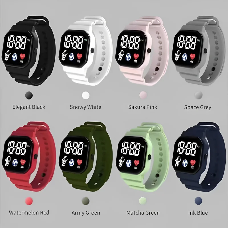 LED Digital Wristwatches Watch for Boy Girl Sports Waterproof Watches Silicone Strap Electronic Watch Multifunction Smart Clock