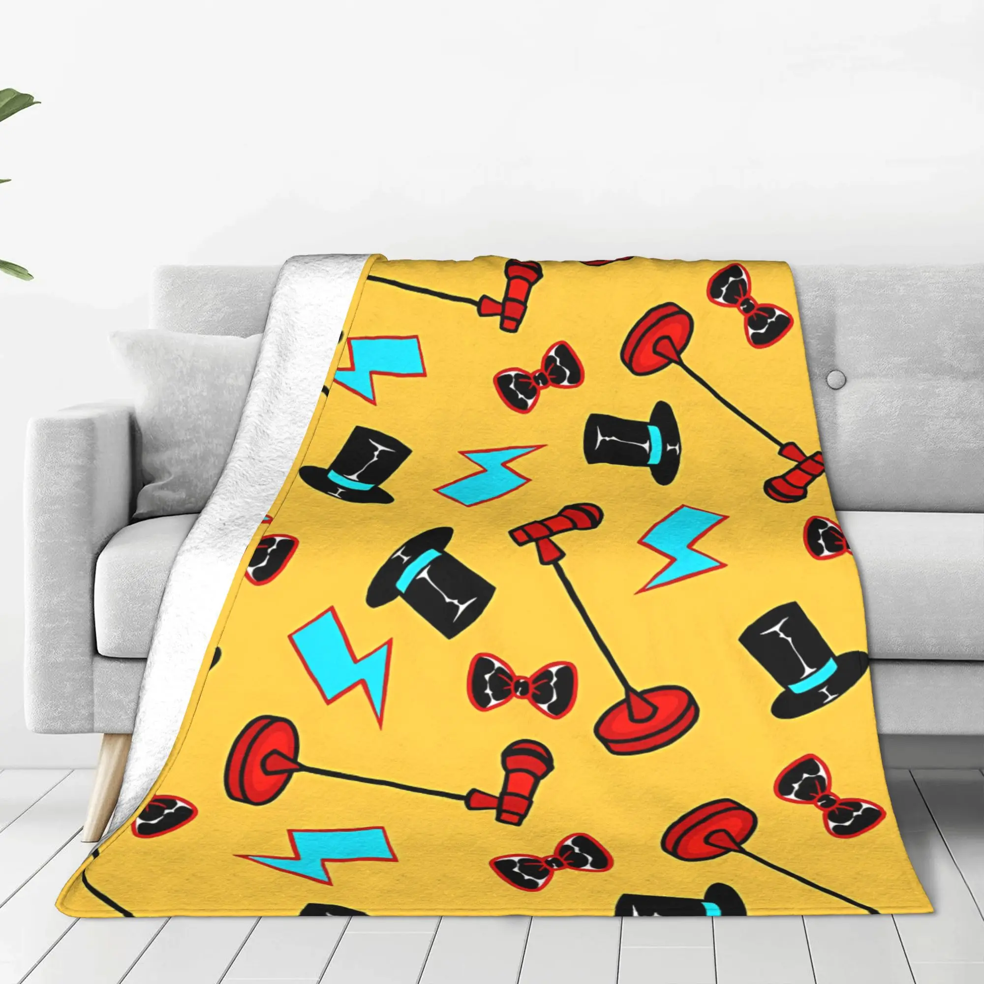 1PC Glamrock Pattern F-FNAFS Home Room Decorations Winter Blankets For Adults Bedding Home Interior Sofa Knee