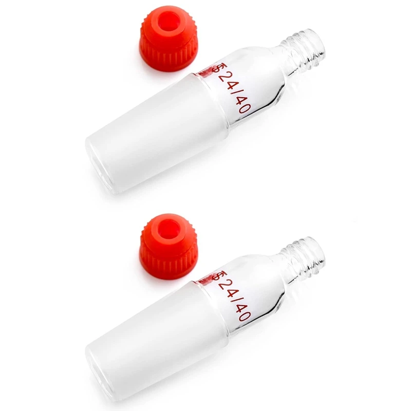 Thermometer Inlet Adapter with 24/40 Inner Joint,2pcs Glass Thermometer Adapter for Distillation Apparatus Chemistry Lab-ABLL