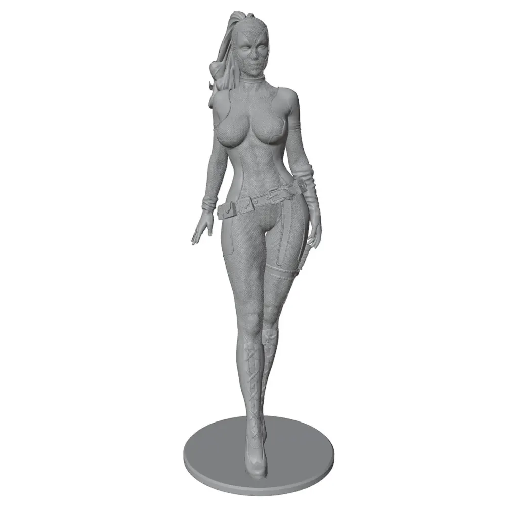 1/24/12/6 Masked Girl Warrior Resin-Modellbausatz, eng anliegende Figur einer weiblichen Kriegerin, 3D-gedruckte Modellstatue, unbemalt