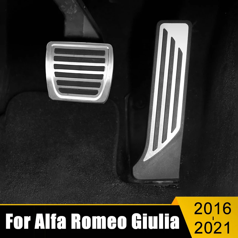 

For Alfa Romeo Giulia Stelvio 2016-2018 2019 2020 2021 Stainless Car Accelerator Brake Pedals Foot Rest Pedal Cover Accessories