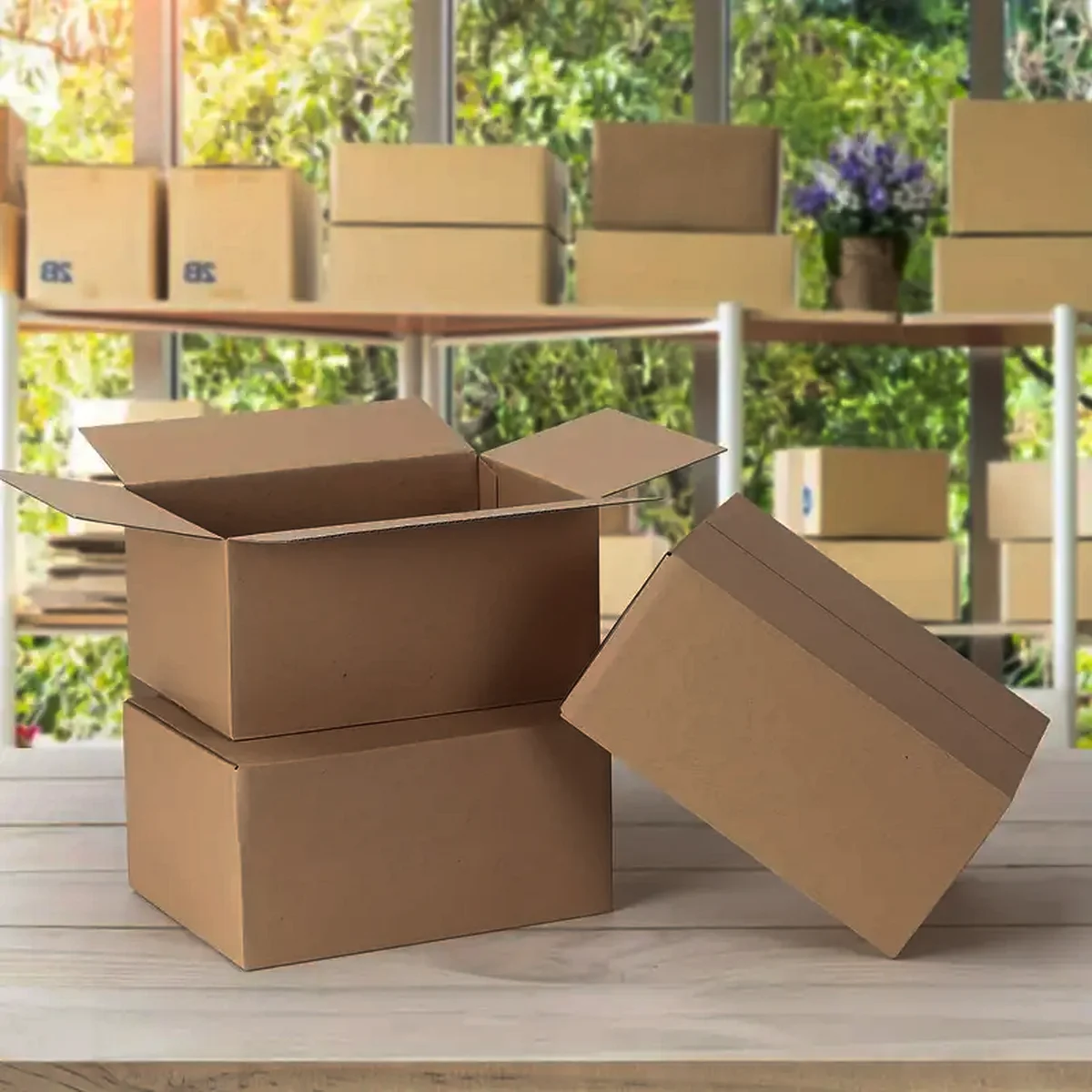 Caja exprés de 20 piezas, cajas móviles, paquete de tablero corrugado de papel, cajas de almacenamiento artesanales, cajas de embalaje de envío resistentes