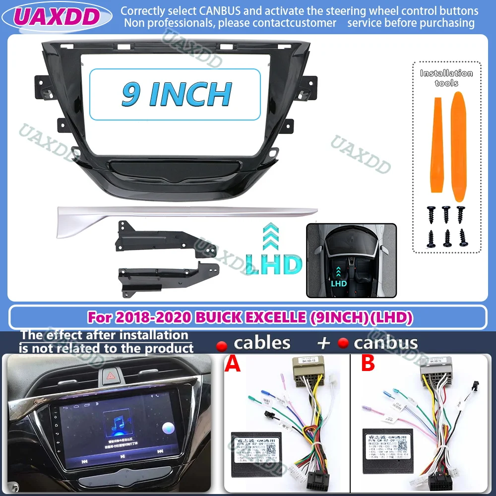 

2 Din 9 Inch Car Radio Installation GPS Mp5 ABS PC Plastic Fascia Plane Frame for Buick Excelle LHD 2018-2020 Dash Kit Android
