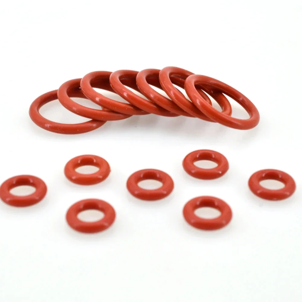 Imagem -03 - Silicone Vermelho O-ring Espessura Anilhas Junta Borracha Isolada Selagem à Prova Dágua Atacado Cs2 mm Od9 Mm13 mm Vmq