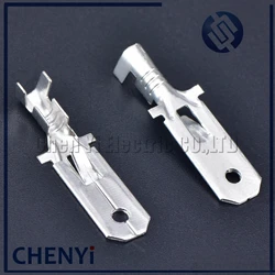 50 pcs 6.3mm Automotive Crimp Terminal Male Spade Connector Brass Pins Auto Splice Wire Terminals DJ611-6.3A G194