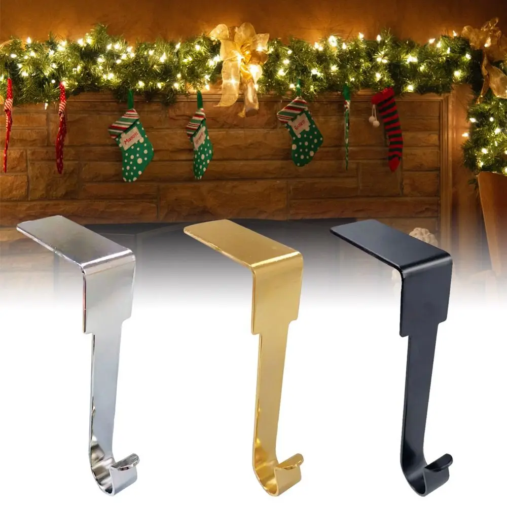 Christmas Sock Hook Fireplace Hanger Metal Clips Xmas Stocking Holder Racks Jewelry Clasp Party Tree Hanging Hooks