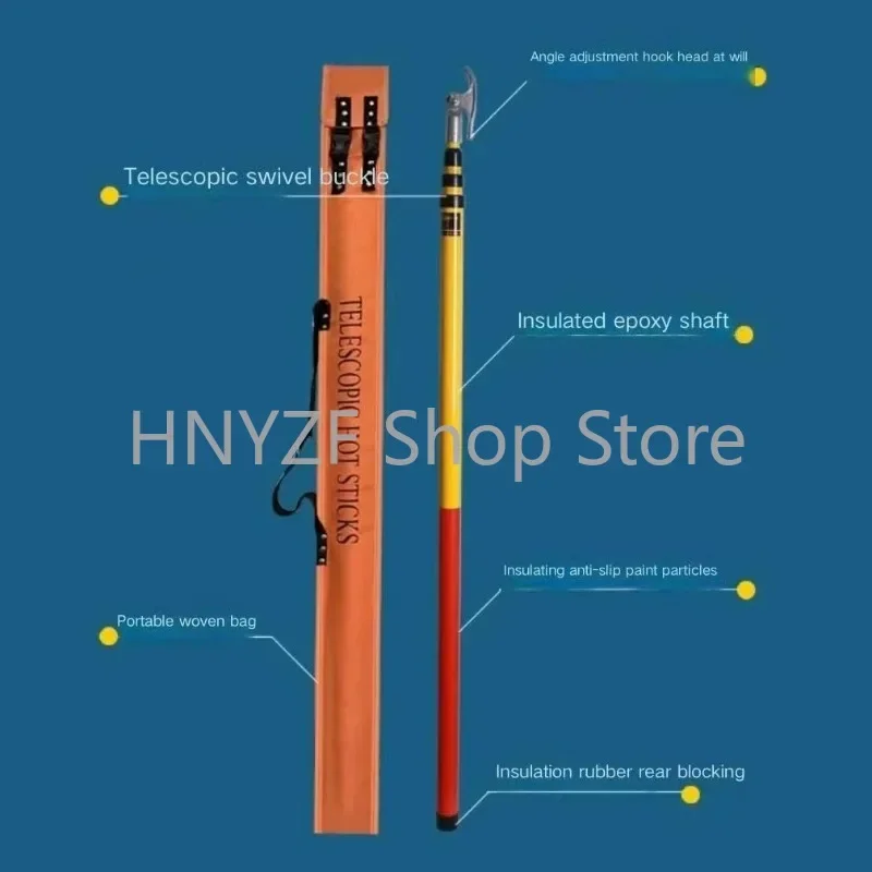 Telescopic Insulated Operating Rod, 8 Sections, 12 Meters