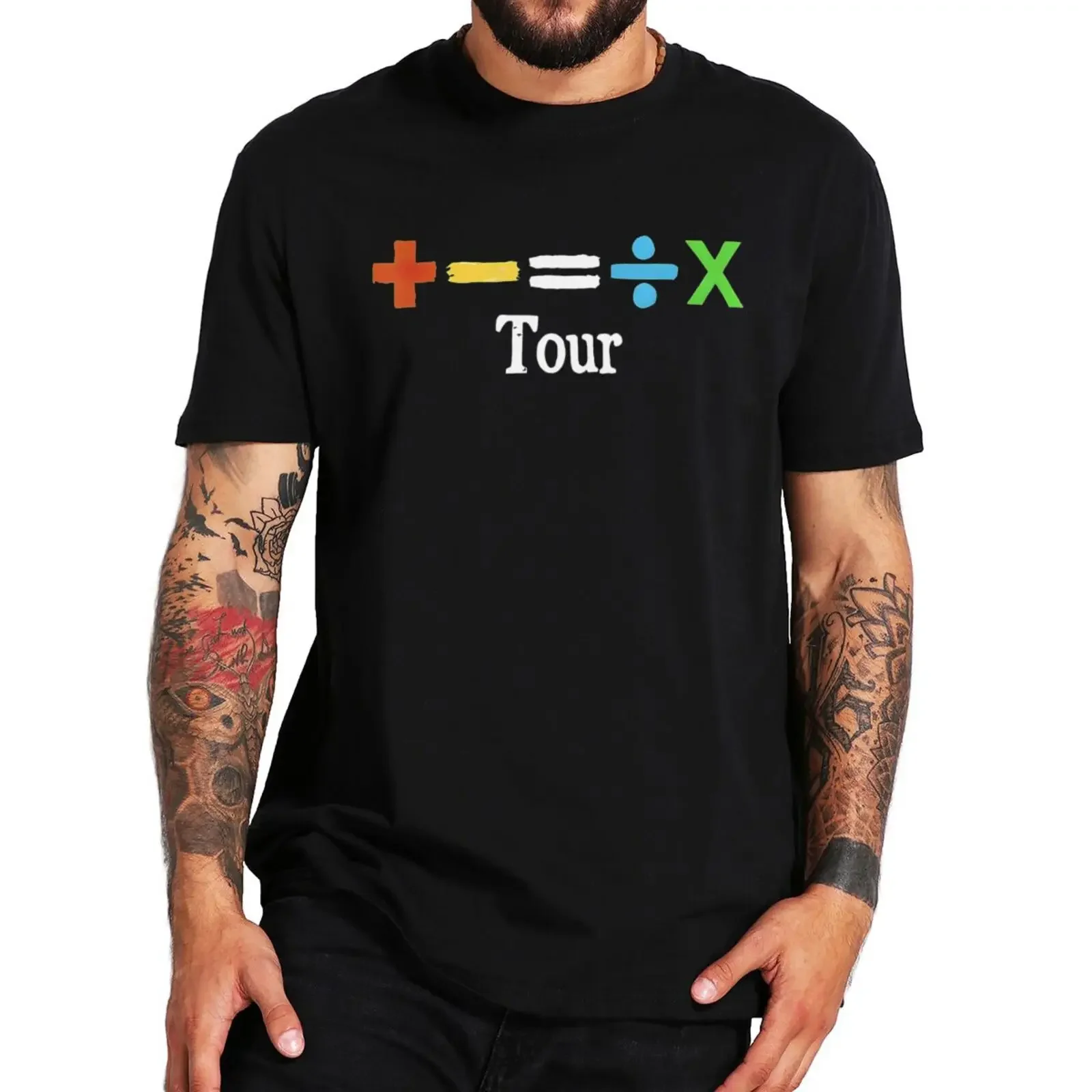 Mathematics Music Tour T Shirt 2023 Ed Sheeran Albums Fans Gift Tee Tops Casual Summer 100% Cotton T-shirt EU Size