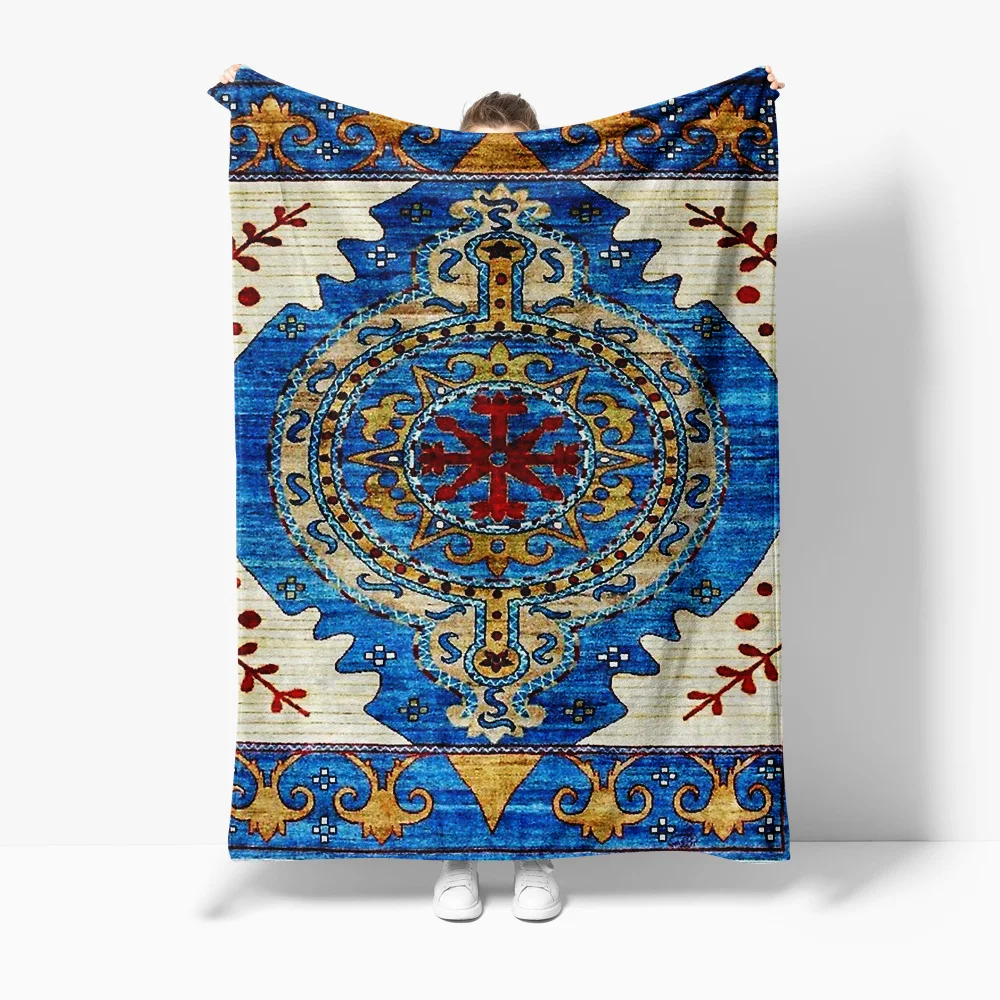 

Bohemian Turkish Rug Vintage Ethnic Kilim Bed Carpet Decorative Floor Mat Cushion Cover 130x180cm