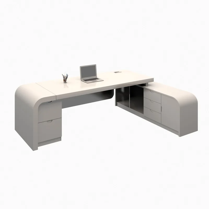 

Furniture boss desk fashion paint white light luxury president desk manager desk chair