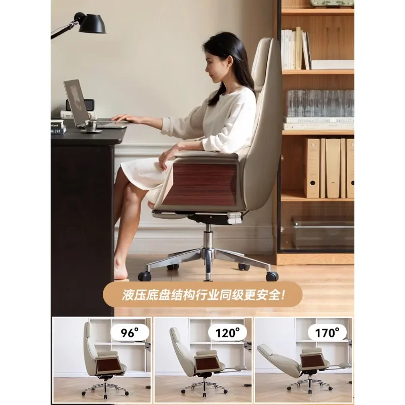 Office chair leather boss chair, reclining computer chair