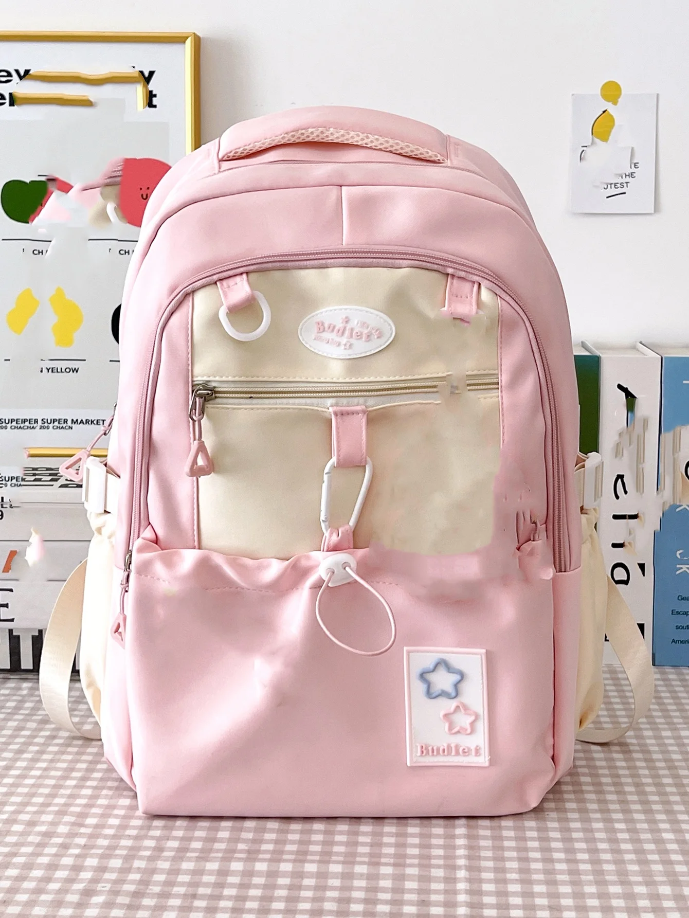 Cute girl backpack school bag female star junior high school girls high school students large capacity high value backpack