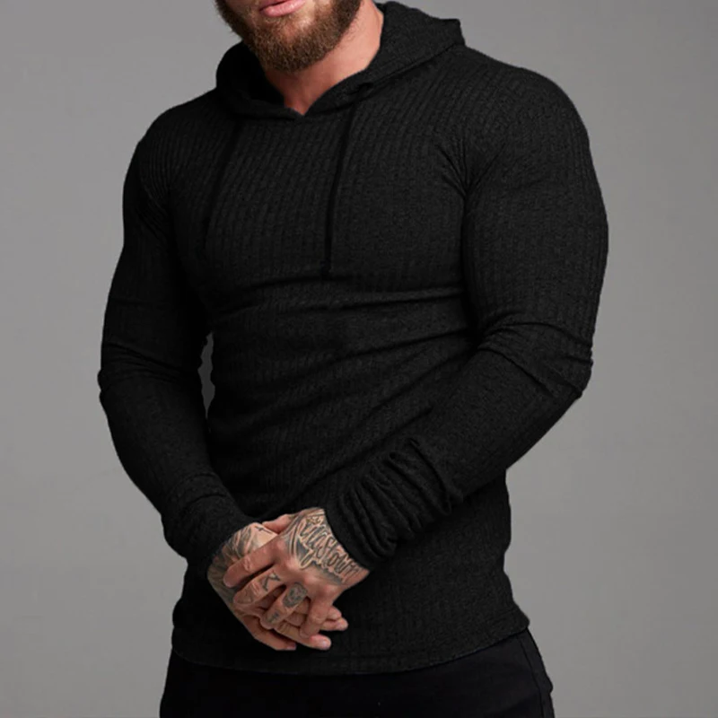 Sport Running Sweatshirt Jacket Men Hoodie Gym Training Leisure Fitness Compression Jersey Knitted Slim Muscle Long Sleeved Tops