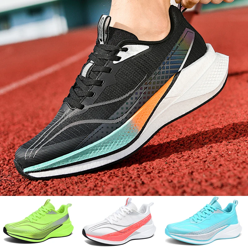 

New Cushioning Running Shoes For Men Suitable Heavy Runners Lace Up Sports Women Non-slip Outdoor Athletic Male Sneakers