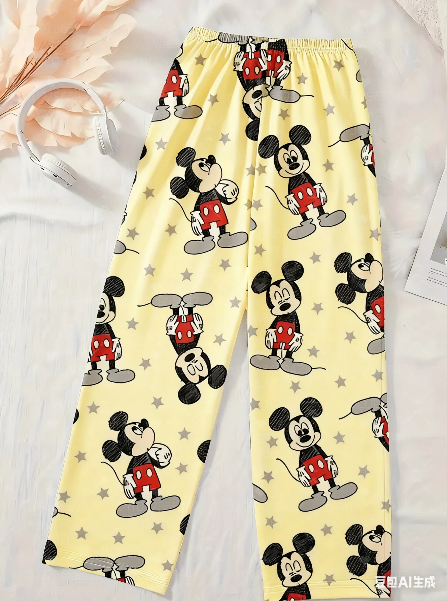 2025 여성용 미키 마우스 파자마 바지 가을 겨울 파자마 바지 캐주얼 데일리 롱 팬츠 남녀 공용 파자마 바지