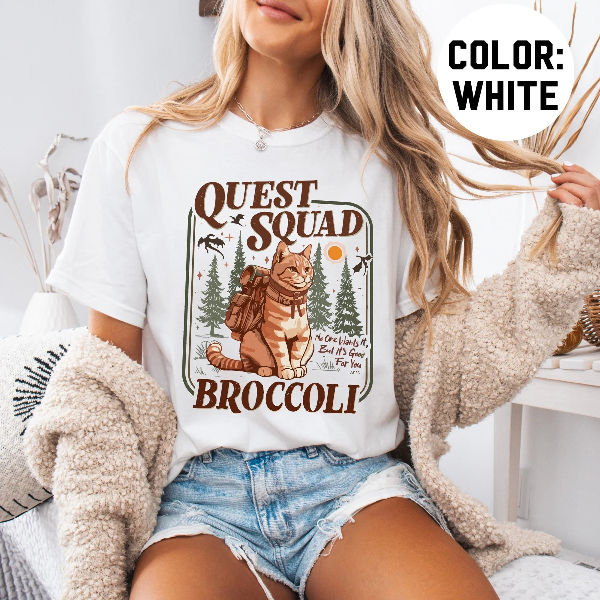 Onyx Storm Quest Squad Broccoli Shirt, Broccoli Cat Shirt, Ridoc Romantasy Fan Shirt