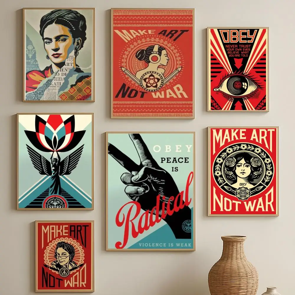 Image of Künstler Shepard Fairey Poster HD Selbstklebend Wasserdicht Wandkunst Einfach Anzubringen Dekoration für Verschiedene Räume