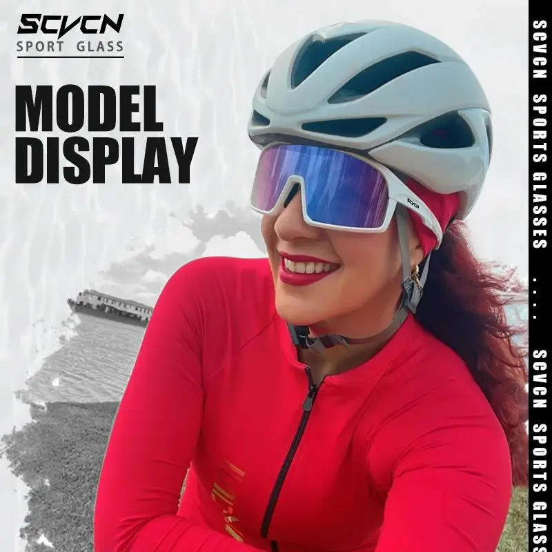 SCVCN Men Outdoor Sports Glasses Photochromic Sunglasses Bicycle Cycling Glasses Women Driving Bike Eyewear UV400 Hiking Goggles